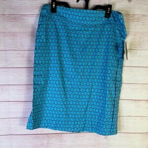 Focus 2000 NEW Turquoise/Black Pencil Skirt Size 10‎